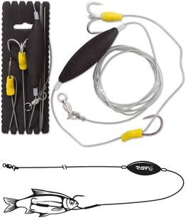 Оснастка для сома Black Cat Unterwasser-Posen Rig L 100kg 180cm 3/0-6/0