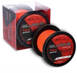 Шнур Mikado Silurus 4x Braid 300м 0,45мм 37,40кг orange