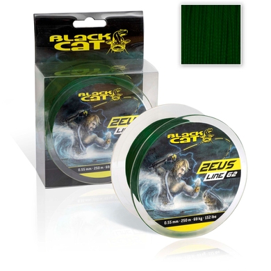 Шнур на Сома Black Cat Zeus Line G2 Green 0,38mm, 37Kg, 250m