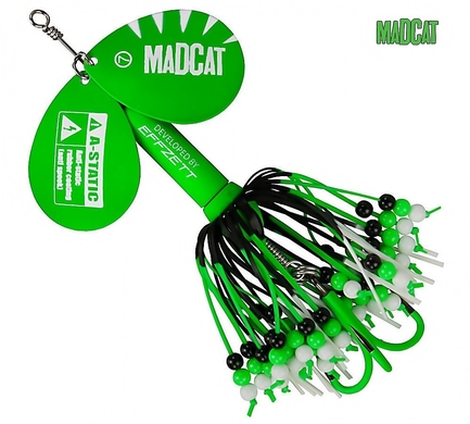 Блесна-вертушка на сома DAM MADCAT A-Static Rattlin' Teaser Spinner 75гр (green)