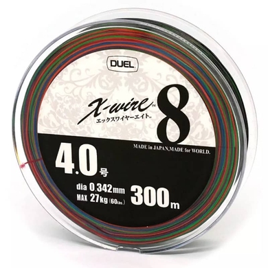 Шнур Duel Super X-Wire Eight 8 300m 0,34mm 27kg #4,0 multicolor
