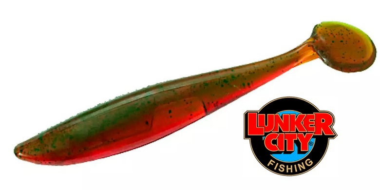 Силикон Lunker City Swimfish 4/BG 7,5" Motor Oil Pepper 190mm #214