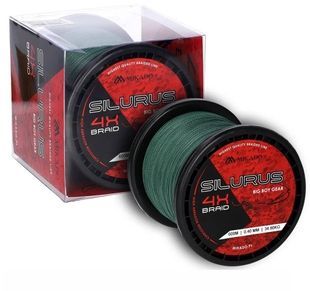 Шнур Mikado Silurus 4x Braid 600м 0,45мм 37,40кг green
