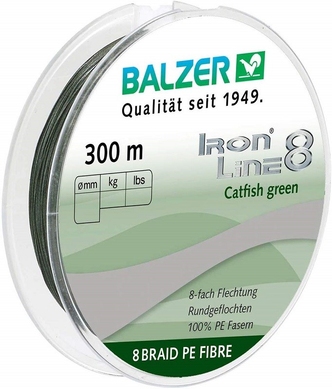 Шнур Balzer Iron Line Catfish 8x Green 300м 0.60мм 75,5кг