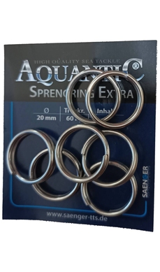 Кільця завідні AQUANTIC Splitring Stainless 20 mm 60kg 10pcs